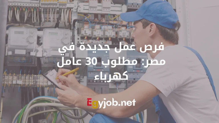 فرص عمل جديدة في مصر: مطلوب 30 عامل كهرباء