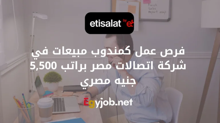 فرص عمل كمندوب مبيعات في شركة اتصالات مصر براتب 5,500 جنيه مصري