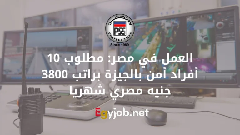 العمل في مصر: مطلوب 10 أفراد أمن بالجيزة براتب 3800 جنيه مصري شهريا