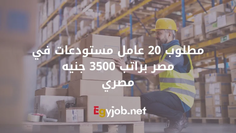 مطلوب 20 عامل مستودعات في مصر براتب 3500 جنيه مصري