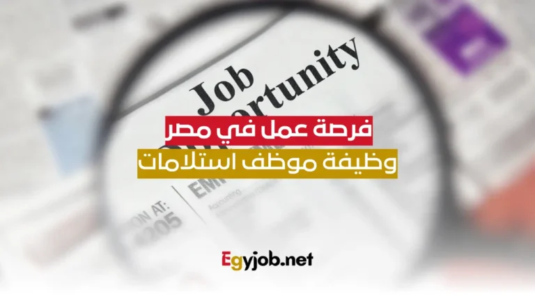 فرصة عمل في مصر: وظيفة موظف استلامات في السادس من أكتوبر فرصة عمل في مصر: وظيفة موظف استلامات في السادس من أكتوبر