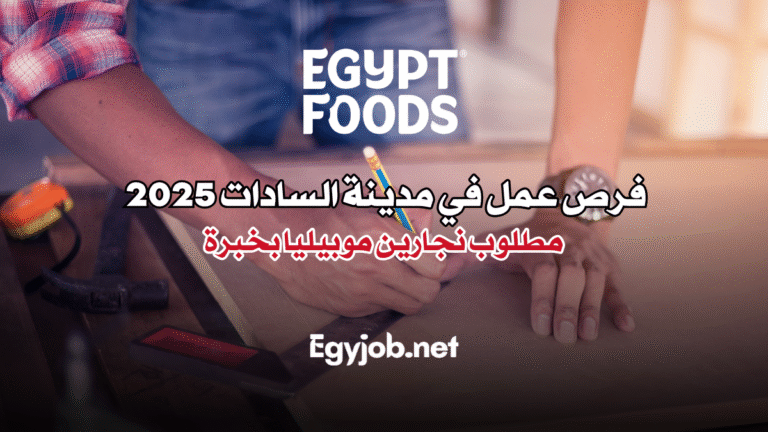 فرص عمل في مدينة السادات 2025 مطلوب نجارين موبيليا بخبرة