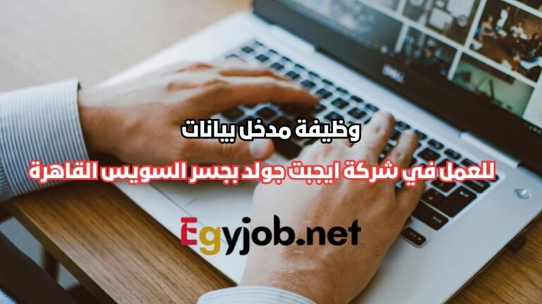 وظيفة مدخل بيانات Data Entry في شركة ايجبت جولد بجسر السويس القاهرة