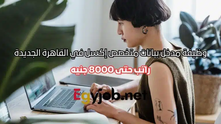 وظيفة مدخل بيانات متخصص إكسل في القاهرة الجديدة – راتب حتى 8000 جنيه