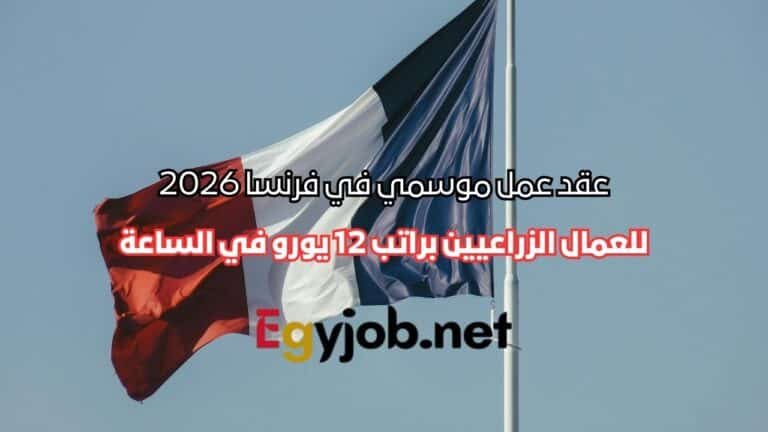 عقد عمل موسمي في فرنسا 2026 للعمال الزراعيين براتب 12 يورو في الساعة عقد عمل موسمي في فرنسا 2026 للعمال الزراعيين براتب 12 يورو في الساعة