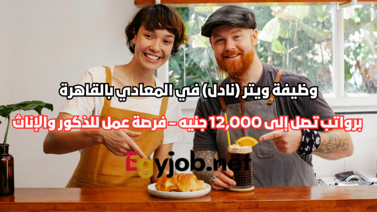 وظيفة ويتر (نادل) في المعادي بالقاهرة برواتب تصل إلى 12,000 جنيه – فرصة عمل للذكور والإناث