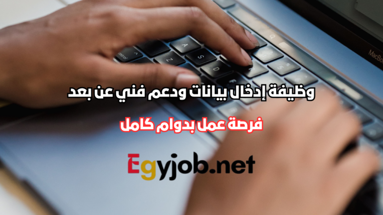 وظيفة إدخال بيانات ودعم فني عن بعد في القاهرة 2026 |فرصة عمل بدوام كامل