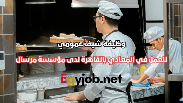 وظيفة شيف عمومي في المعادي بالقاهرة لدى مؤسسة مرسال