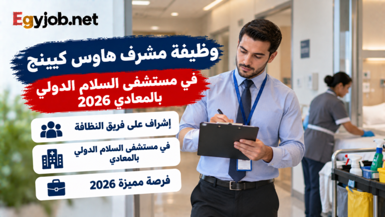 وظيفة مشرف هاوس كيبنج في مستشفى السلام الدولي بالمعادي 2026