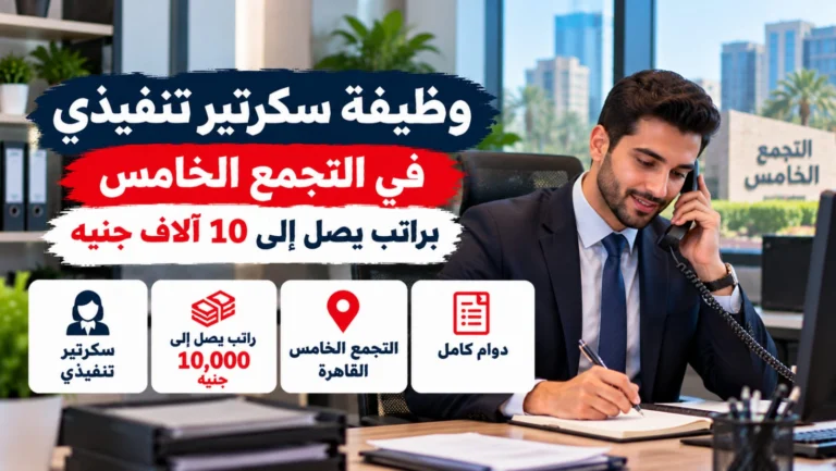 وظيفة سكرتير تنفيذي في التجمع الخامس بالقاهرة براتب يصل إلى 10 آلاف جنيه
